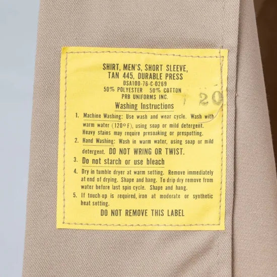 アメリカ陸軍 U.S.ARMY ベージュ 厚手生地 半袖ドレスシャツ 新品 -