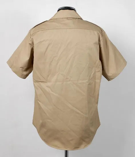 アメリカ陸軍 U.S.ARMY ベージュ 厚手生地 半袖ドレスシャツ 新品 -