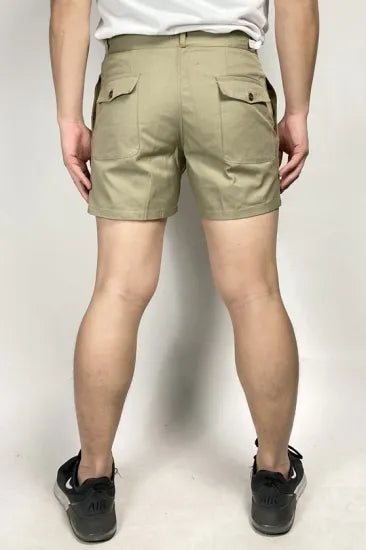 イタリア軍 ベージュ ビンテージ AMI チノショートパンツ ボタンタイプ USED 704UV-