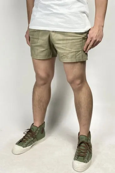 イタリア軍 ベージュ ビンテージ AMI チノショートパンツ ボタンタイプ USED 704UV-