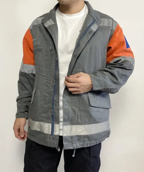 チェコ軍 民間防衛 グレー&オレンジショルダー フィールドジャケット USED