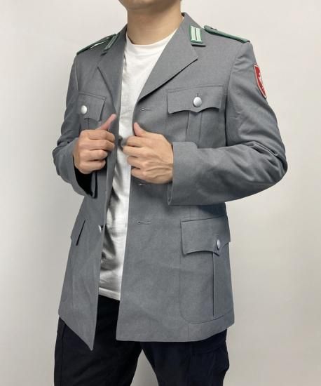 ドイツ陸軍 ARMY グレー ドレスジャケット ワッペン付 新品 G31NW
