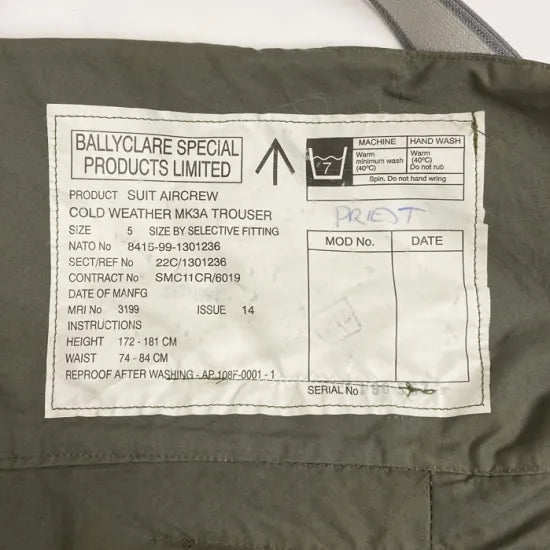 イギリス空軍 RAF MK3 エアクルーオーバーオール USED