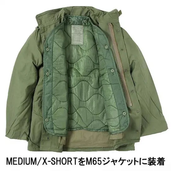 90s 米軍実物 M65フィールドジャケット用ライナー ボタン付 ミディアム MILITARY リジェクト 訳あり品 実物 USED 米軍 M-65 フィールド
