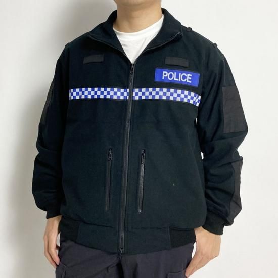 イギリス警察 POLICE ブラック ワッペン付 フリースジャケット（新品）B48NW