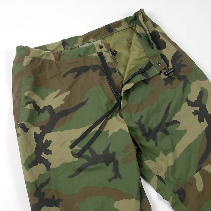 アメリカ軍 ウッドランドカモ GORE-TEX/ゴアテックス ECWCS Gen1 オーバーパンツ 上質USED 160N3=