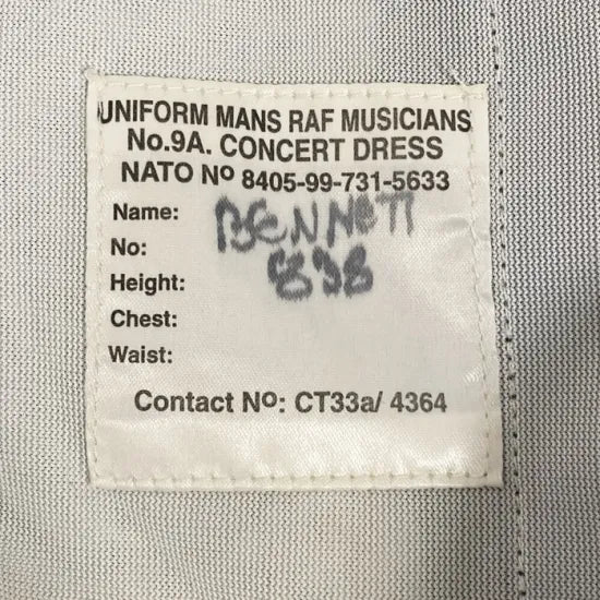 イギリス空軍 RAF ブルーグレー ミュージシャン&コンサート No.9 ドレスパンツ（USED）通常ウエストタイプ =