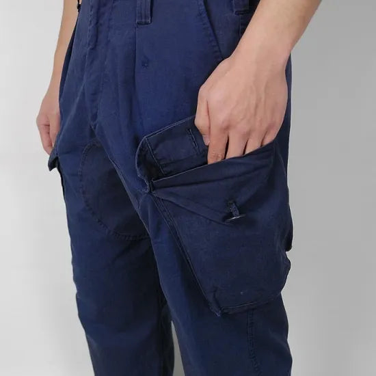 イギリス海軍 ROYAL NAVY 後期型 スラントポケット コンバットパンツ 上質USED =