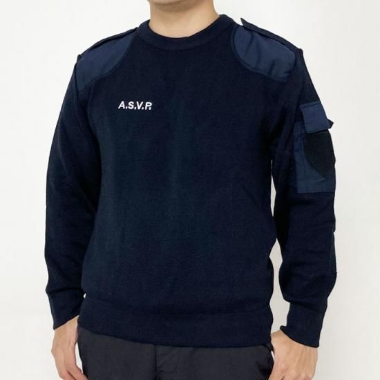 フランス警備隊 ASVP ネイビー ポリスセーター 新品 S32N