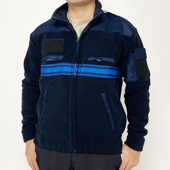 フランス自治体警察 POLICE MUNICIPALE ネイビー ブルーストライプ フリースジャケット 新品