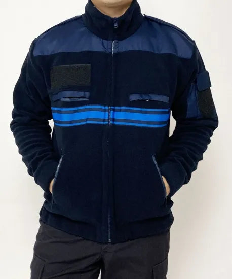 フランス自治体警察 POLICE MUNICIPALE ネイビー ブルーストライプ フリースジャケット 新品
