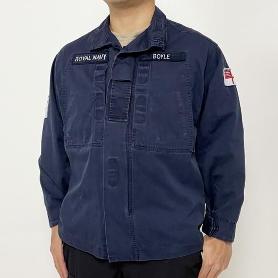 イギリス海軍 ROYAL NAVY コンバットジャケット ワッペン多数付 ニアニュー B25NW2=