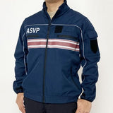 フランス警備隊 ASVP ネイビー レッドストライプ ソフトシェル ポリスジャケット 新品