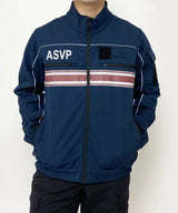 フランス警備隊 ASVP ネイビー レッドストライプ ソフトシェル ポリスジャケット 新品