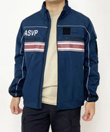 フランス警備隊 ASVP ネイビー レッドストライプ ソフトシェル ポリスジャケット 新品