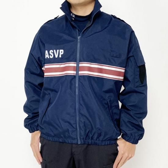 フランス警備隊 ASVP ネイビー レッドストライプ ウィンドブレーカー 新品 F44RN