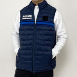 フランス自治体警察 POLICE MUNICIPALE ネイビー ブルーストライプ ダウンベスト 新品
