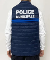 フランス自治体警察 POLICE MUNICIPALE ネイビー ブルーストライプ ダウンベスト 新品