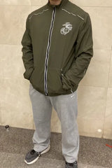 アメリカ海兵隊 U.S.M.C. new balance製 PT ランニングジャケット 新品 A39N=