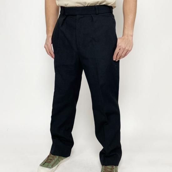イギリス海軍 ROYAL NAVY ブラック ウーステッドウール ワーキングパンツ USED 233U=