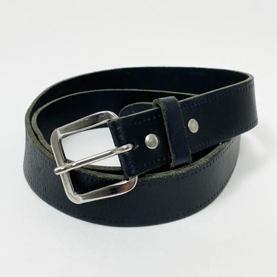 イギリス軍 ブラック 30mm レザーベルト USED =