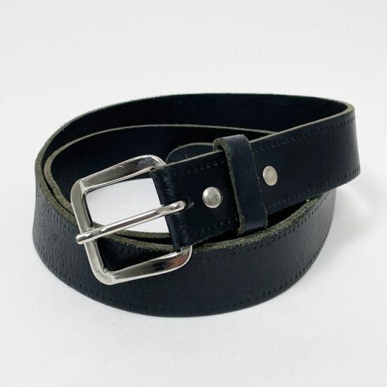 イギリス軍 ブラック 30mm レザーベルト 上質USED 99N3＝