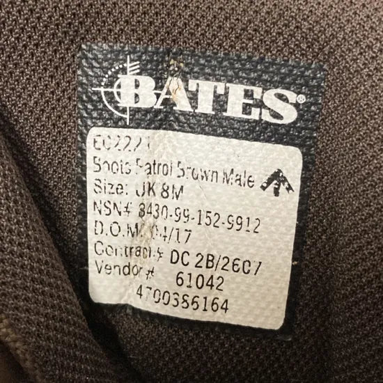 (8/30まで特価)イギリス軍 ブラウン BATES/ベイツ パトロールブーツ USED 203U