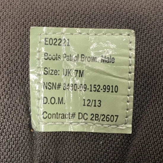 (8/30まで特価)イギリス軍 ブラウン BATES/ベイツ パトロールブーツ USED 203U