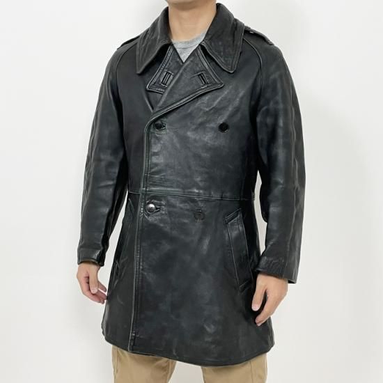 フランス軍 ビンテージ モーターサイクル レザージャケット（USED）デザインA　F47UA