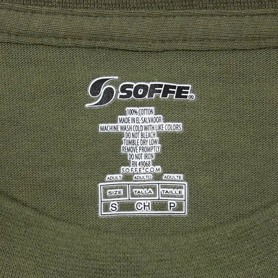 【スモール特価】U.S.ARMY ODグリーン SOFFE アーミーロゴ ミリタリーTシャツ 新品 -