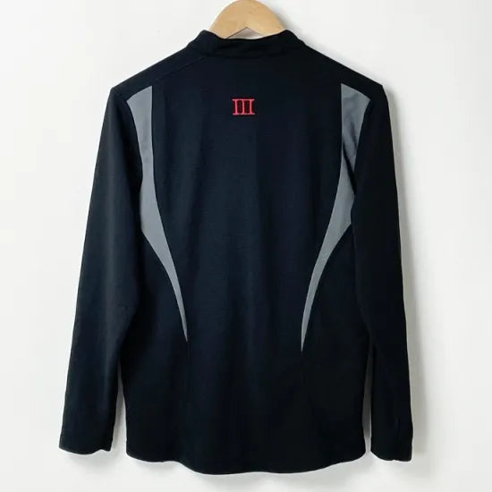 1点物 イギリス軍  ブラック ハーフZIP トレーニングシャツ USED UK190=