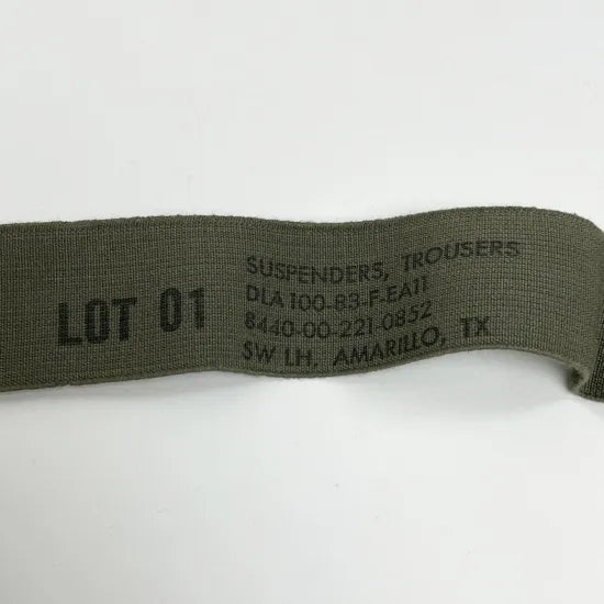 アメリカ軍 OD イラスティック サスペンダー 新品 -
