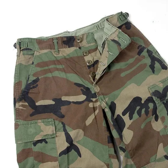 (9/6まで特価)【スモール特価】アメリカ軍 ウッドランドカモ コンバットパンツ USED 102CU-SB=