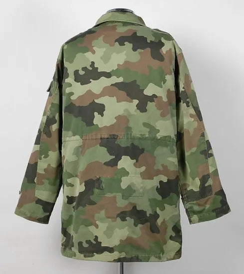 セルビア軍 カモフラージュ 2ポケット フィールドパーカー USED ワッペン・ライナー付