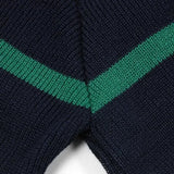 【ビッグ特価】フランス政府関連 ネイビー グリーンストライプ ポリスセーター 新品