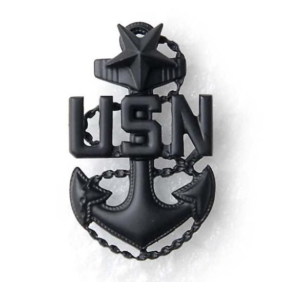 アメリカ海軍 U.S.NAVY ブラック 上等兵曹 イカリピンバッジ ★付 新品 19NJ-