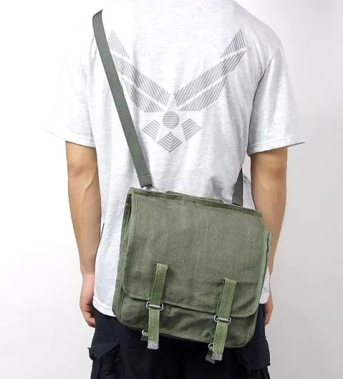 ポーランド軍 グリーン ビンテージ キャンバス ブレッドバッグ 新品 =