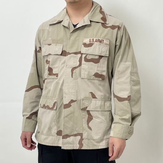 アメリカ軍 3カラーデザートカモ リップストップ DCU コンバットジャケット ワッペン付 BランクUSED A8RU2W=