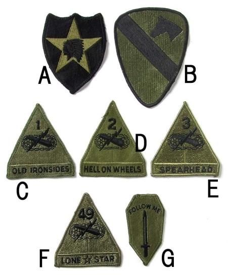 アメリカ軍 ミリタリー OD 部隊章ワッペン USED BRANCH-GU-