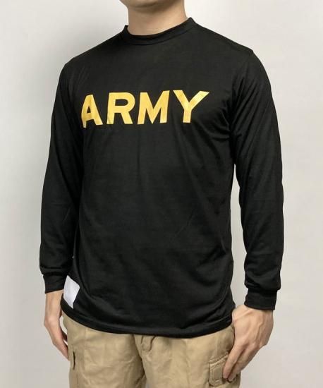 アメリカ軍 U.S.ARMY ブラック 後期型 APFU トレーニング ロングTシャツ ニアニュー T45BLN2-