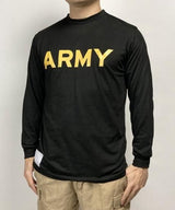 アメリカ軍 U.S.ARMY ブラック 後期型 APFU トレーニング ロングTシャツ ニアニュー T45BLN2-