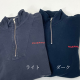 ドイツ消防 FEUERWEHR ネイビー ハーフジップ スウェットシャツ USED =