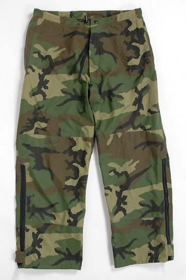 アメリカ軍 ウッドランドカモ GORE-TEX/ゴアテックス ECWCS Gen1 オーバーパンツ 上質USED 160N3=