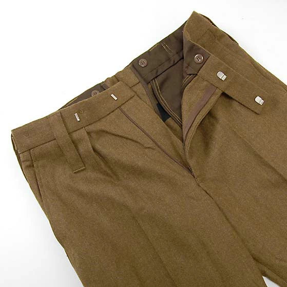 イギリス陸軍 ARMY ブラウン ウール100% No.2 バラック ドレスパンツ 上質USED 206N3-WOOL=