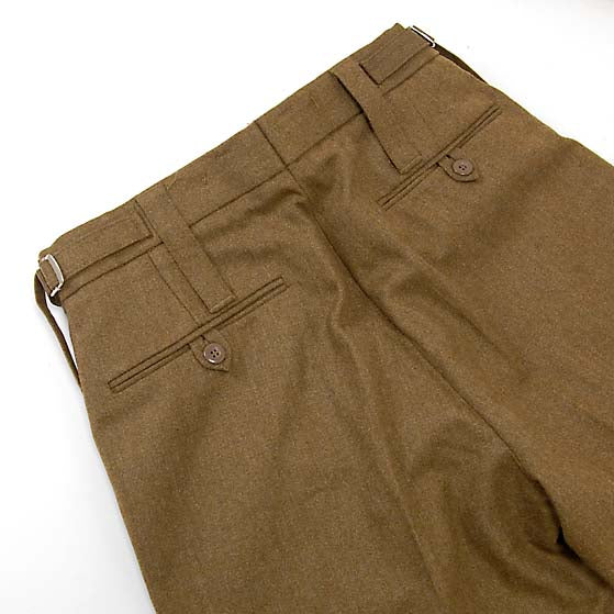 イギリス陸軍 ARMY ブラウン ウール100% No.2 バラック ドレスパンツ 上質USED 206N3-WOOL=