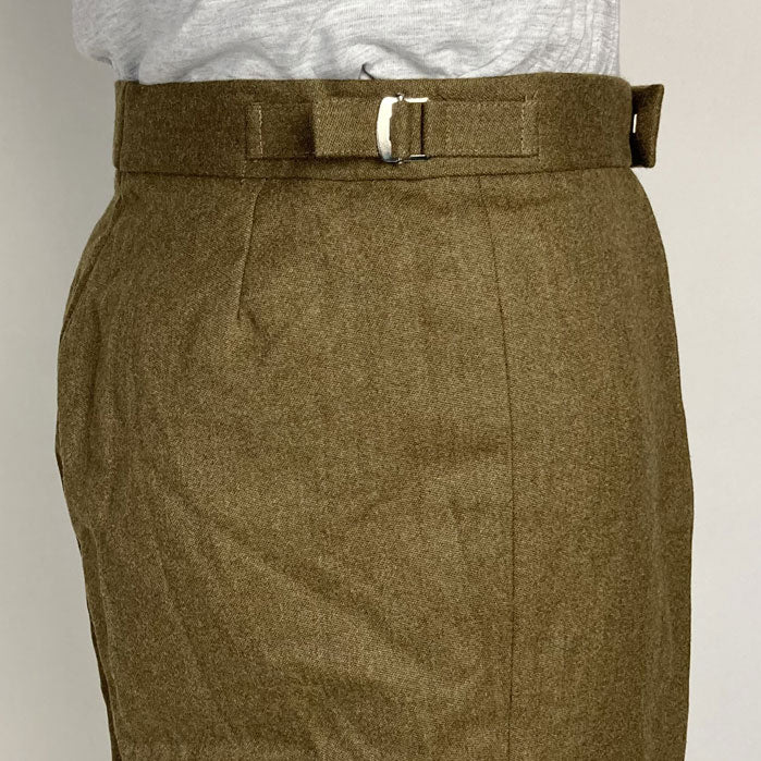 イギリス陸軍 ARMY ブラウン ウール100% No.2 バラック ドレスパンツ ニアニュー 206N2-WOOL=