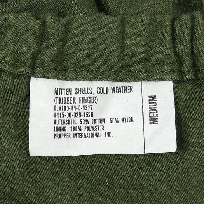 アメリカ軍 OD 極寒地用 M-65 トリガーフィンガーミトングラブ 毛糸ライナー付 USED 27GU=