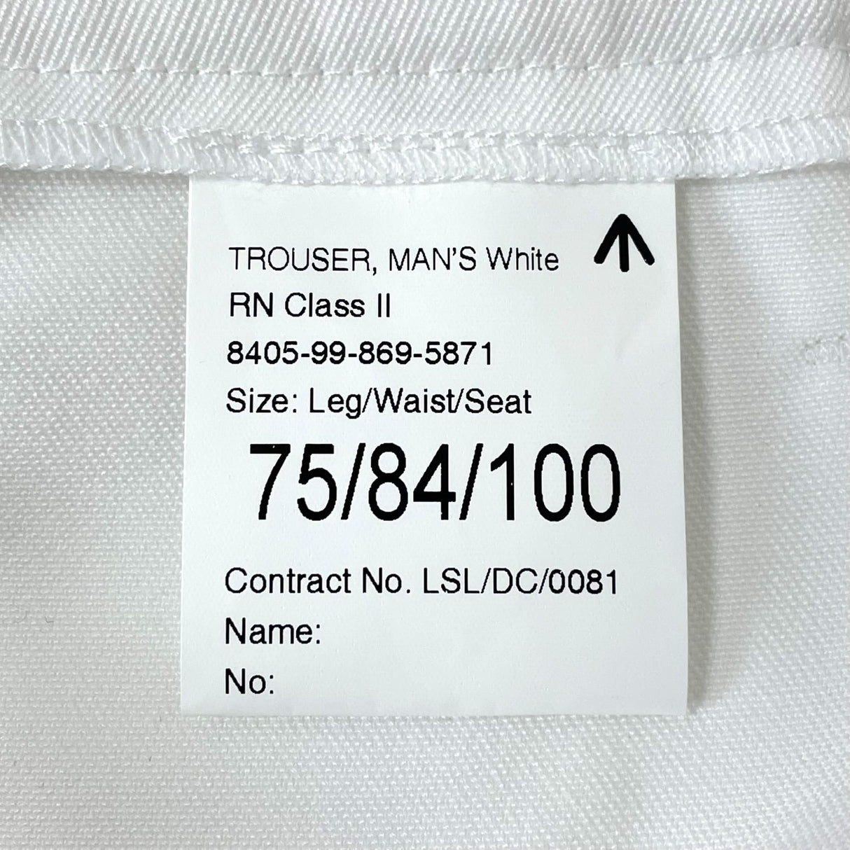 イギリス海軍 Royal Navy ホワイト、セーラーパンツ (新品）243N＝