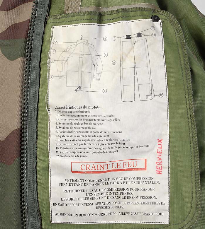 【訳あり】フランス軍 CCE カモフラージュ レインジャーパーカー USED 433UD