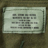 アメリカ軍 M-65 パーカー用 アクリルファー フード 新品 65HOOD-N